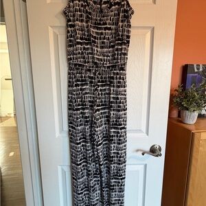 Calvin Klein Black and White Patterned Jumpsuit